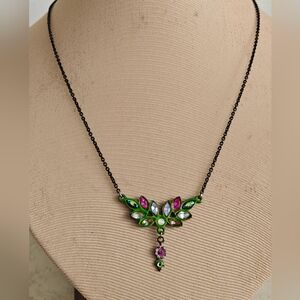 Vintage Michal Negrin Antiqued brass necklace